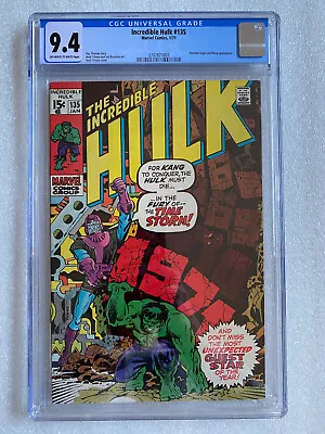 Buy Incredible Hulk #135 CGC 9.4 1971 - Phantom Eagle And Kang Appearance • 374.95£