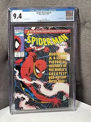 Buy Spider-Man Saga #1 CGC Graded 9.4 Marvel 1991 Wraparound Cover Comic, NEW GRADE! • 31.86£