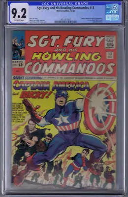 Buy Sgt Fury #13 Marvel 1964 CGC 9.2 (NEAR MINT -) CLASSIC J.KIRBY CAPTAIN AMERICA • 1,576.73£