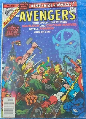 Buy Marvel Comics Avengers Annual #7 1977 Avengers Warlock Captain Marvel Vs. Thanos • 36.98£