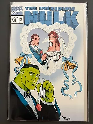 Buy INCREDIBLE HULK Volume One (1962) #418 Marvel Rick Jones Wedding Die Cut Cover • 14.95£