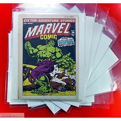 Buy Marvel UK Comic Bags And Boards Size2 For British Comics Acid Free X 10 . • 12.99£