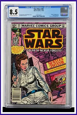 Buy Star Wars #65 CGC Graded 8.5 Marvel November 1982 Newsstand Edition Comic Book. • 56.92£