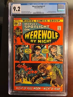 Buy Marvel Spotlight #2 CGC 9.2 (1st App Werewolf By Night): CGC #: 2068624003 • 1,769.41£