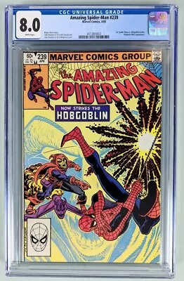 Buy AMAZING SPIDER-MAN #239 CGC 8.0 (1983) - 2ND HOBGOBLIN APPEARANCE! Free Shipping • 36.44£