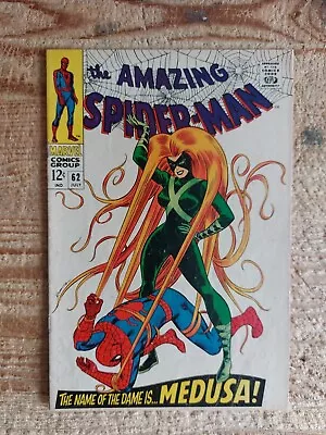 Buy Amazing Spider-Man #62 1968 1st Meeting Of Medusa FINE- • 44.99£