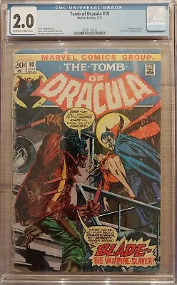 Buy Tomb Of Dracula #10 CGC 2.0 GOOD Marvel Comic 1973 First Blade Vampire Slayer • 343.31£