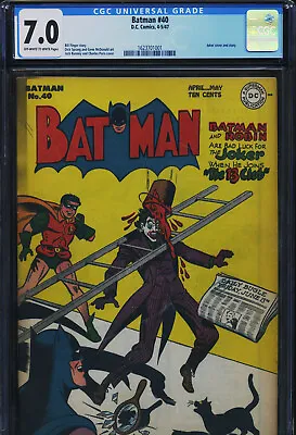 Buy BATMAN #40 - CGC-7.0 - OW-W - Joker Cover & Story - Golden Age • 3,078.15£