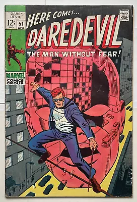 Buy Daredevil #51 -marvel Comics - 1969 **early Barry Windsor Smith Artwork** • 5.51£