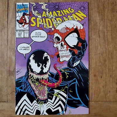 Buy Amazing Spider-Man #347 Iconic Venom Cover Erik Larsen Marvel 1991 NM Beauty!! • 24.33£