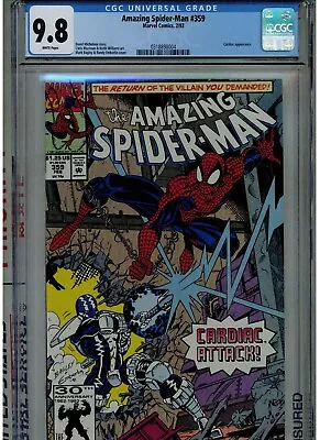 Buy Amazing Spider-man #359 Cgc 9.8 Mint White Pages 1st Carnage Cameo 1992 M Bagley • 142.96£