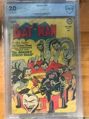 Buy Batman #73 1952 CBCS 2.0 Joker Cover GOLDEN AGE VickiVale Appearance Sprang Kane • 764.02£
