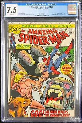 Buy Amazing Spider-Man #103 - Marvel Comics 1971 CGC 7.5 1st Appearance Of Gog. Ka-Z • 83.95£