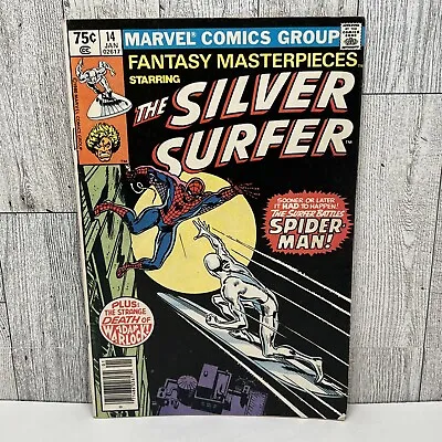 Buy Fantasy Masterpieces Starring The Silver Surfer #14 Jan 1981 Spider-Man Fight • 22.49£