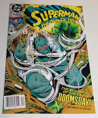 Buy Superman The Man Of Steel 18 NEWSSTAND Variant 1st Full App Doomsday 1992 NM • 19.75£