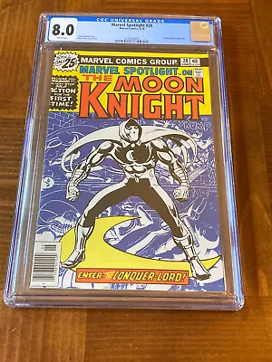 Buy Marvel Spotlight 28 CGC 8.0 White Pages (1st Moon Knight Solo Story!!) + Magnet • 160.93£