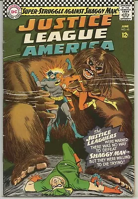 Buy Justice League Of America #45 : DC Comic Book From June 1966 : 1st Shaggy Man • 29.95£