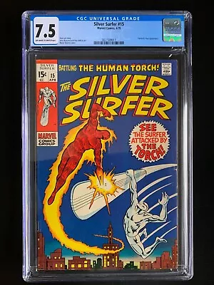 Buy SILVER SURFER #15  CGC 8.0 - EXCELLENT REGISTRATION - Human Torch • 178.42£
