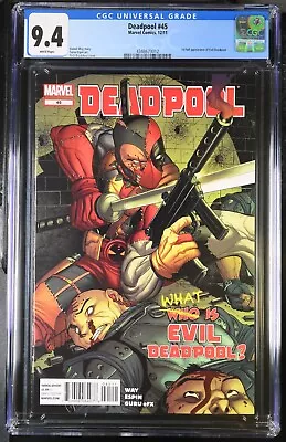 Buy Deadpool #45 (2011) CGC 9.4 1st Appearance Evil Deadpool - Marvel • 67.71£