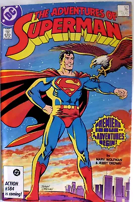 Buy ADVENTURES OF SUPERMAN ISSUE #  424.  JAN.1987.  1st NEW LOOK ISSUE. N.MINT • 4.99£