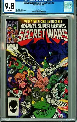 Buy MARVEL SUPER-HEROES SECRET WARS 6 CGC 9.8 WP NEW NonCirculated Case MARVEL 1984 • 137.21£