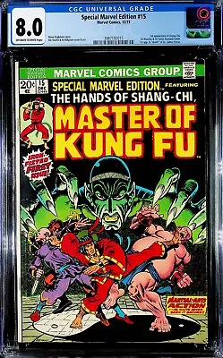 Buy Special Marvel Edition #15 CGC 8.0 1st Appearance Of Shang-Chi, Marvel 1973 • 249.04£
