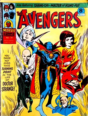 Buy The Avengers UK Comic No #91 June 14 1975 MARVEL Dr Strange, Shang Chi • 4.28£