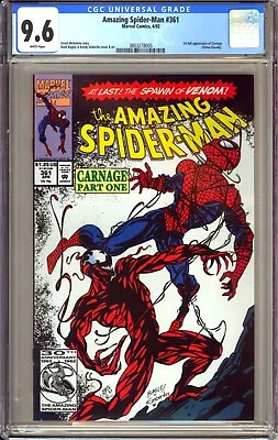 Buy Amazing Spider-man #361 (1992) - CGC 9.6 - FIRST CARNAGE APPEARANCE • 149.99£