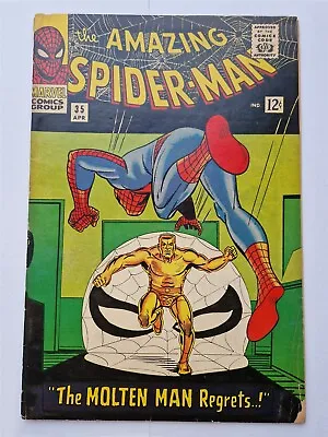 Buy Amazing Spider-man #35 Vg- (3.5) April 1966 Molten Man Marvel Comics ** • 49.99£