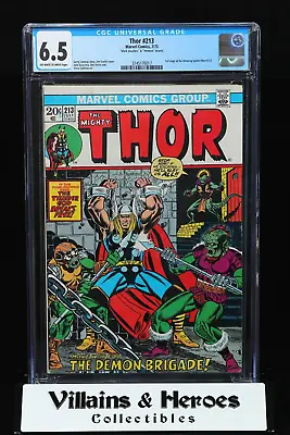 Buy Thor #213 ~ CGC 6.5 ~  Mark Jewelers  Insert And  Mennen  Insert ~ Marvel (1973) • 120.63£