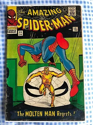 Buy Amazing Spider-man 35 (1966) 2nd Appearance Of Molten Man • 49.99£
