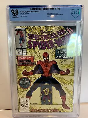 Buy SPECTACULAR SPIDER-MAN #158 CBCS 9.8 1st COSMIC SPIDEY Trapster Kingpin Doom • 158.31£
