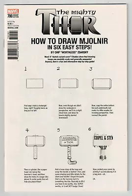 Buy MIGHTY THOR #700 'How To Draw Mjolnir' Variant Cover Zdarsky ERROR VERSION 2017 • 11.82£