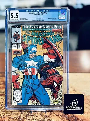 Buy Amazing Spider-Man #323 Marvel 1989 CGC 5.5 Captain America Silver Sable Solo *M • 30.83£