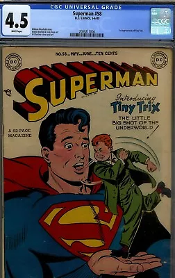 Buy Superman # 58- Cgc 4.5- 1949 Dc Rarity- Ist Tiny Trix • 473.57£