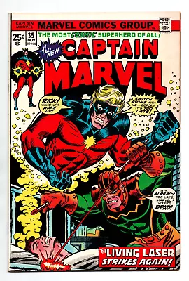 Buy Captain Marvel #34 - Living Laser - MVS Intact - 1974 - VF/NM • 11.86£