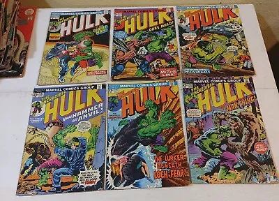 Buy 6 Lot Marvel Comics: The Incredible Hulk #174 #179 #180 #182 #192 #197 (No MVS) • 608.20£