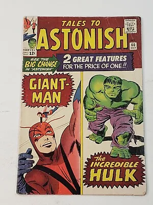 Buy Tales To Astonish 60 Giant Man Includes Reprint Of Hulk 6 Silver Age 1964 • 80.05£