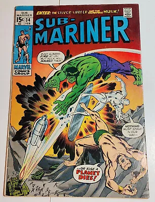 Buy SUB-MARINER 34 Bronze Age - Prelude Of DEFENDERS, DR Strange, Hulk Appear 1970 • 21.85£
