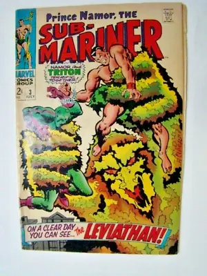 Buy Sub-Mariner #3 John Buscema Art Marvel Comics 1968 VG • 11.50£