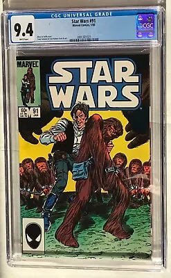 Buy STAR WARS #91  CGC 9.4 WP NM/MT Marvel Comics 1985 Darth Vader Jedi Sith (vol 1) • 45.28£