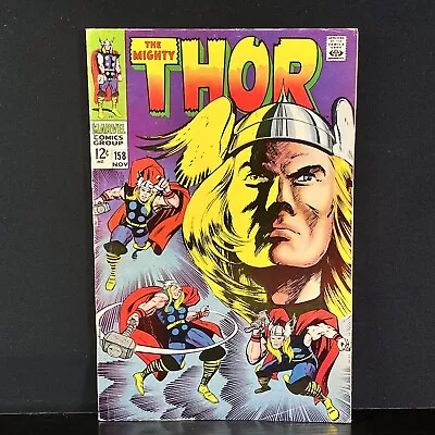Buy The Mighty Thor #158 - Donald Blake/Thor Origin. Jack Kirby Cover  VGC 1968 • 24.13£