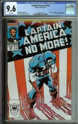 Buy Captain America #332 Cgc 9.6 White Pages // Steve Rogers Resigns As Cap 1987 • 111.93£