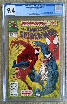 Buy Amazing Spider-Man #378 CGC 9.4  6/93 Maximum Carnage Pt 3 Of 14!! • 39.71£