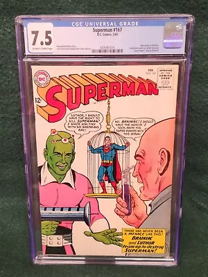 Buy SUPERMAN #167 CGC 7.5 / DC 1964 - Nice Smaller Key!! • 312.29£