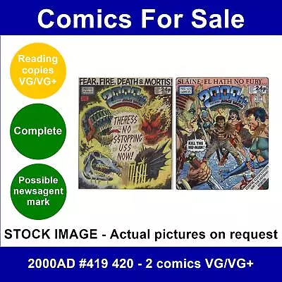 Buy 2000AD #419 420 - 2 Comics VG/VG+ • 3.49£