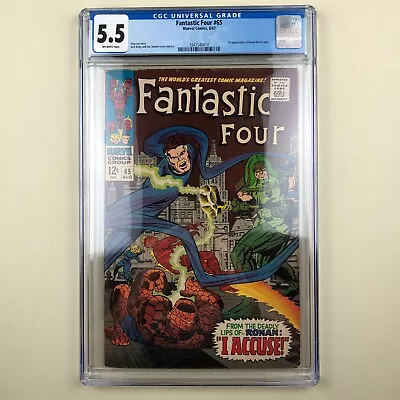Buy Fantastic Four #65 (1967) CGC 5.5, 1st Appearance Of Ronan The Accuser • 80.06£