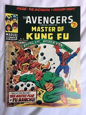 Buy Marvel AVENGERS COMIC #49 UK VARIANT Starring Shang Chi 1974 - Free Post • 3.50£