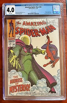 Buy Amazing Spider-Man 66 CGC 4.0 Mysterio Appearance/Green Goblin Cameo 1968 Marvel • 82.35£