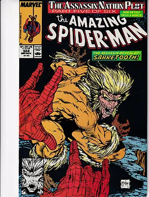Buy AMAZING SPIDER-MAN Vol. 1 # 324 Late November 1989 MARVEL Comics - Sabretooth • 59.89£
